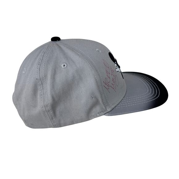 Disney Parks Mickey Mouse Snapback Cap Casual Ombre Gray Black Unisex One Size - Picture 4 of 12